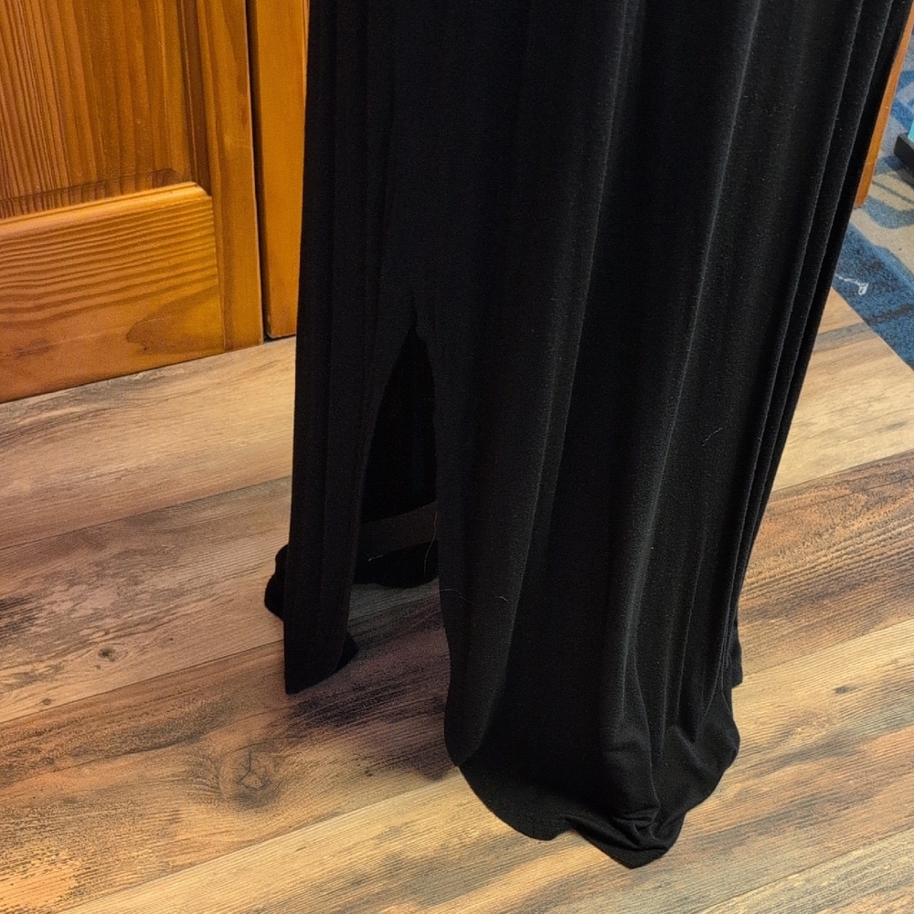 Grecerelle V Neck Stretch Casual Black Maxi Dress XL                 CC118 - Picture 3 of 8